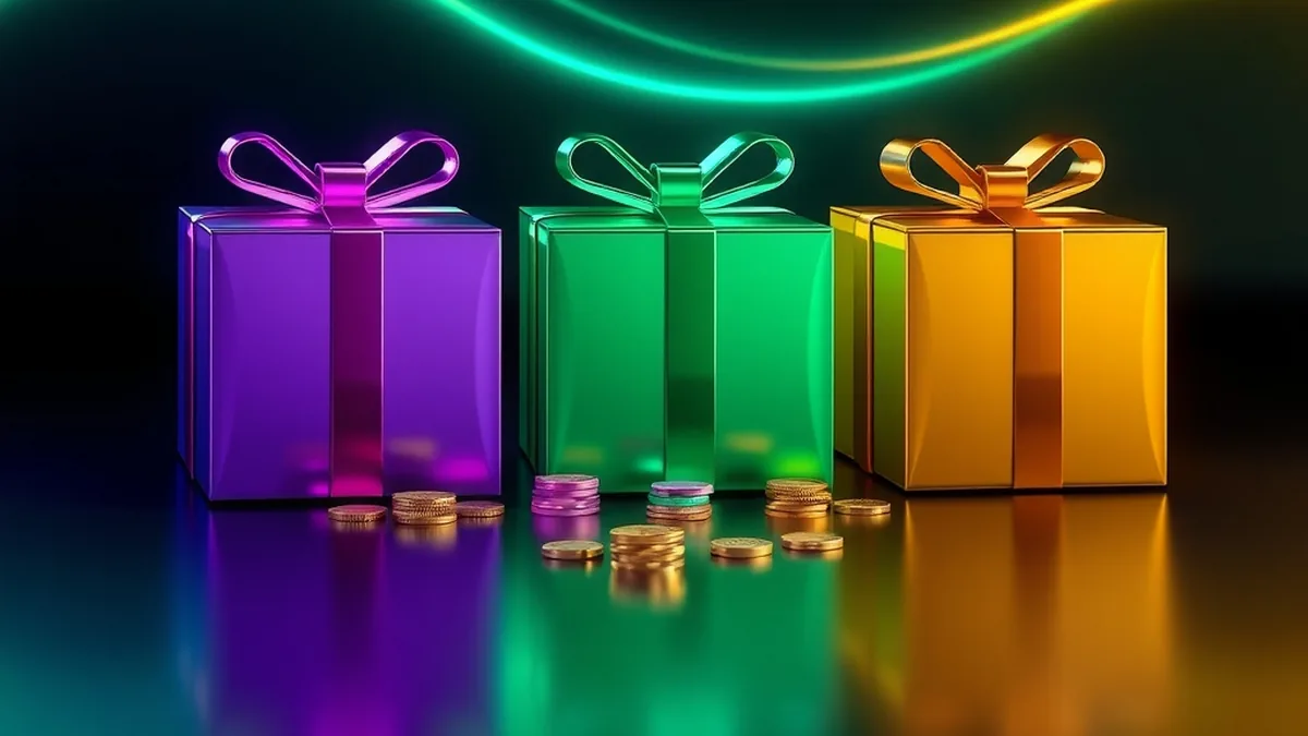Three connected gift boxes comparing welcome offers across Tucan Casino sister sites